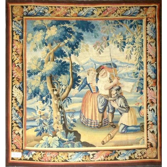 Gorgeous genuine late 18th Century tapestry depicts a scene from the classic literary work "Don Quixote" by Miguel de...