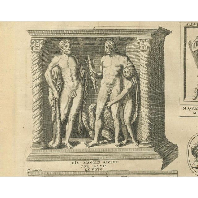 After Bernard de Montfaucon, Roman Gods and Mythological Reliefs, 1721, Engraving For Sale - Image 9 of 10