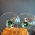 Mid-Century Modern Set of 2 Vintage La Mediterranea Green Glass Candlesticks For Sale - Image 3 of 8