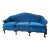Restored Vintage Chippendale Style Camelback Sofa in Blue Velvet For Sale