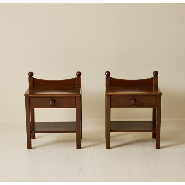 Mid-Century Modern Luigi Caccia Dominioni Attributed Bedside Tables, a Pair, 1960s For Sale - Image 3 of 6