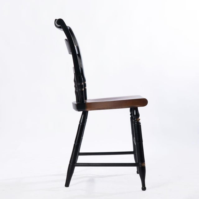Pair of Signed Vintage Hitchcock Chairs With Eagle Decoration For Sale - Image 13 of 16