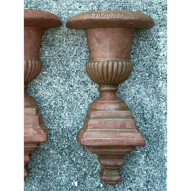 Vintage Fluted Urn Wall Pockets - A Pair For Sale - Image 12 of 12