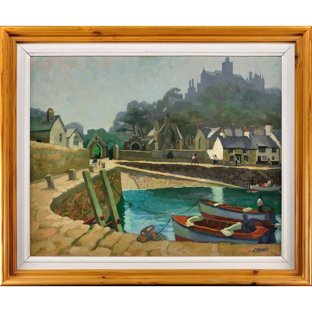 Ken Symonds, The Harbour, St Michaels Mount, Cornwall, 1982, Oil Painting, Framed For Sale