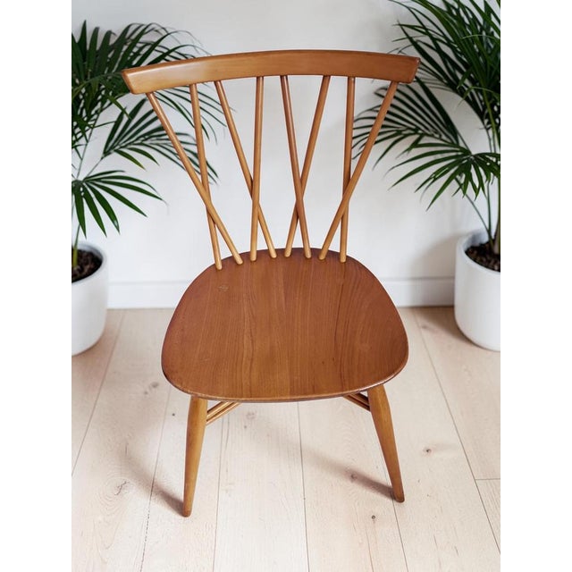 Vintage Candlestick Dining Chairs in Elm and Beech by Lucian Ercolani for Ercol, 1960s, Set of 2 For Sale - Image 6 of 18