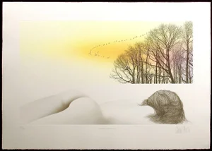 Franklin Galambos "Distant Seasons" Hand Colored Limited Edition Etching Unframed