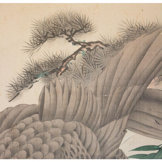 "Eagle" by Imao Keinen, Meiji to Taisho Era Japanese Silk Scroll Painting For Sale - Image 12 of 18
