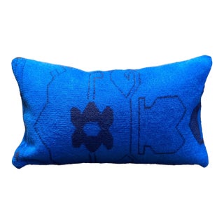 Vintage Turkish Wool Geometric Tribal Lumbar Pillow For Sale