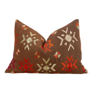 Bathinda Star, Antique Phulkari Lumbar Pillow Cover For Sale