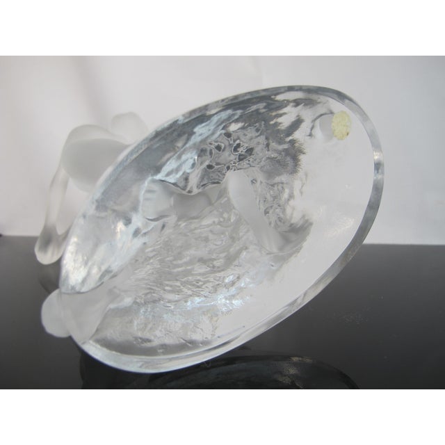 Transparent Lalique Crystal Deux Danseuses Two Nude Female Dancers 10" Art Deco Sculpture For Sale - Image 8 of 17