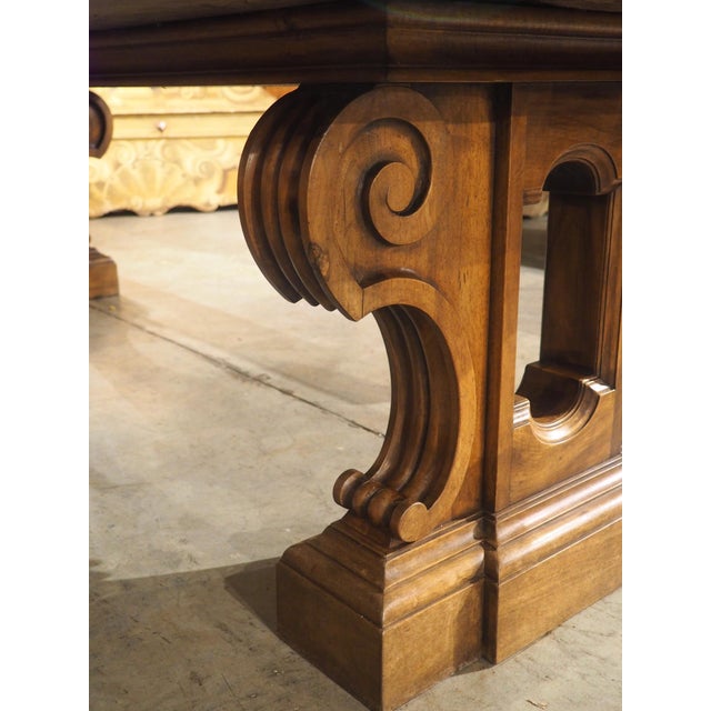 Brown Elegant Circa 1850 French Dining Table in Solid Walnut For Sale - Image 8 of 18
