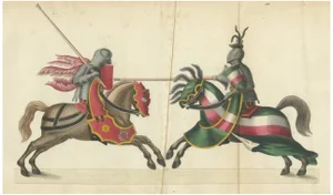 Von Reibisch, Knightly Joust in Bold Red and Green, 1842, Print