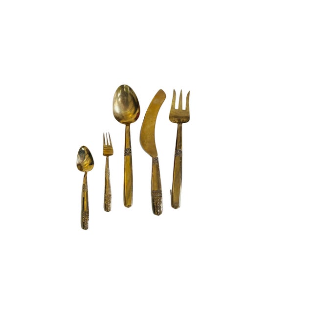 1960s Thai Brass Dessert Flatware Set in Box 20 Pieces Chairish