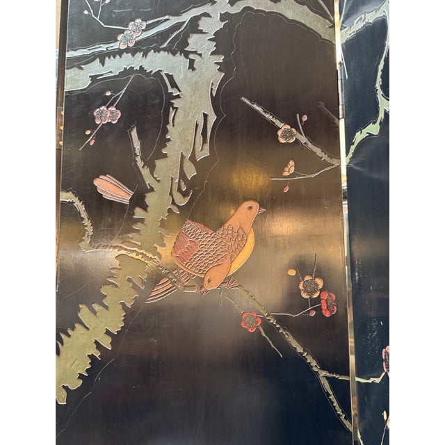 Vintage Chinese Eight Panel Lacquer Coromandel Screen For Sale - Image 11 of 18