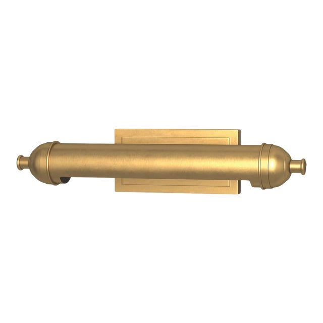 Southern Living Devon Steel Picture Light, Small, Natural Brass For Sale
