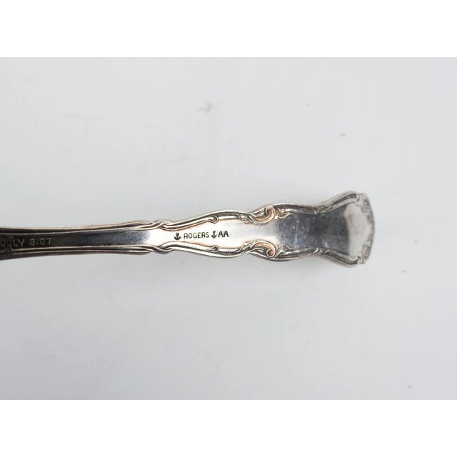English Antique Silverplate Soup or Serving Spoons - a Pair For Sale - Image 3 of 4