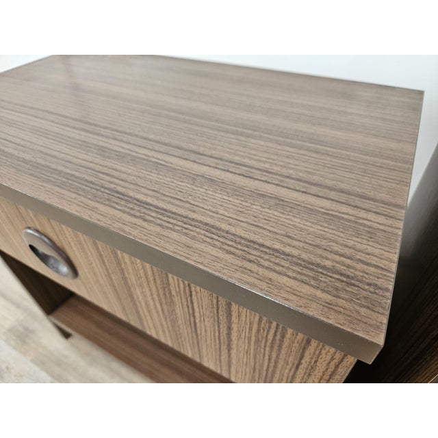 Brown Linear and Compact Bedside Tables, 1960, Set of 2 For Sale - Image 8 of 18