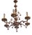 Vintage Boho Six-Arm Chandelier in Ceramic and Gilt Brass For Sale
