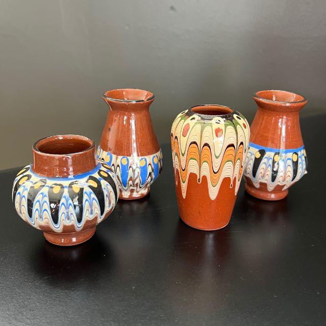 Mid-Century Bulgarian, Troyan Redware Pottery Vases, Set of Four (4) For Sale - Image 4 of 10
