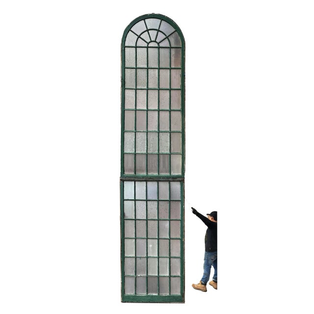 Wood Antique Arched Double Hung Window For Sale - Image 7 of 7