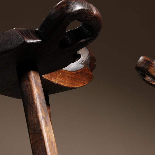 Brutalist Wood Marbella Bar Stools, Spain, 1970s For Sale - Image 6 of 11