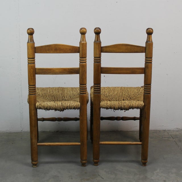 Mid-Century Modern Brutalist Chairs from Charles Dudouyt, 1950s, Set of 4 For Sale - Image 3 of 6