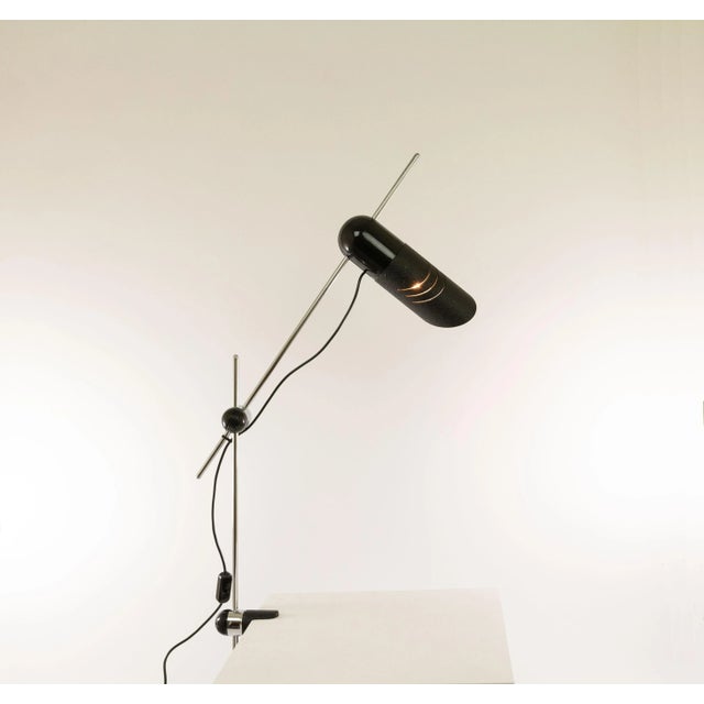 Black Galdino Clamp Desk Lamp by Carlo Urbinati for Guzzini, 1970s For Sale - Image 8 of 8