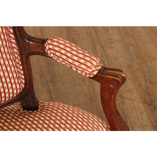 Antique French Louis XV Style Fauteuil Armchairs - A Pair For Sale - Image 4 of 12
