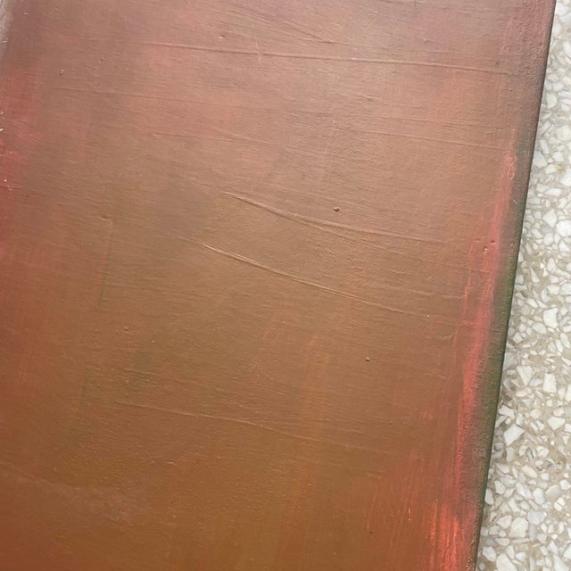 Goldenrod Vintage Russell Christoffersen Abstract on Canvas Painting For Sale - Image 8 of 9