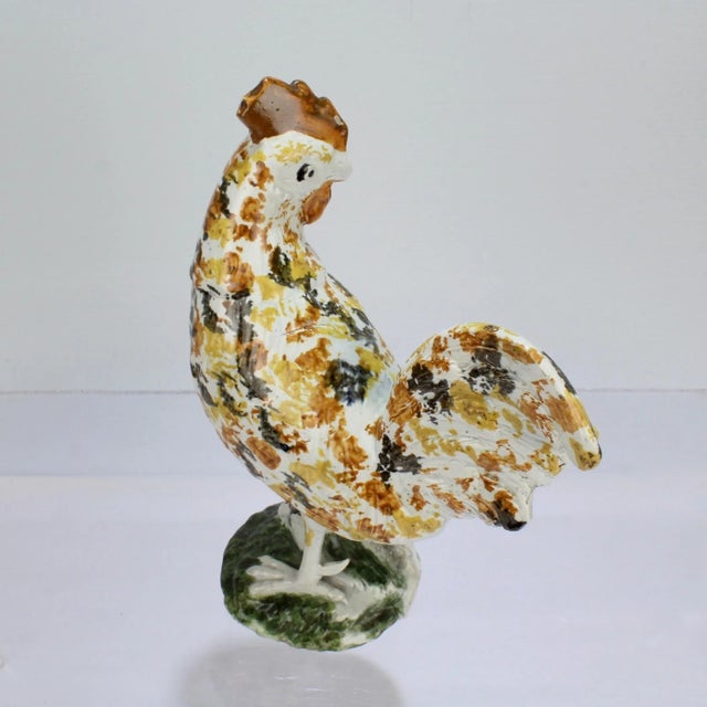 Antique English Staffordshire Prattware Pottery Rooster or Cockrel Figurine For Sale - Image 12 of 13