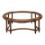 1970s Regency Revival Oval Figured Wood & Beveled Glass Coffee Table With Faux Bamboo Legs For Sale