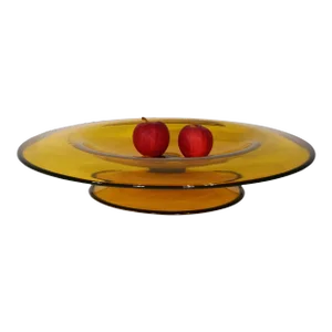 French Art Glass Footed Compote Centerpiece Bowl by Marcel Goupy