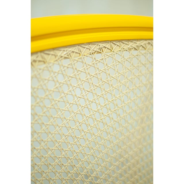 Wood Yellow Lacquered Wooden Bed with Vienna Straw, 1980s For Sale - Image 7 of 8