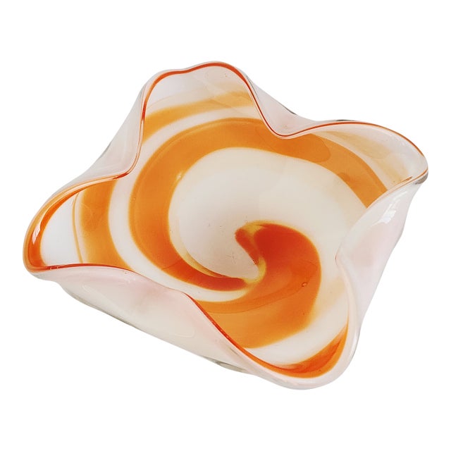 Vintage Murano Fratelli Toso Glass Bowl For Sale