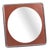 Vintage Square Metal and Wood Wall Mirror, Germany, 1970s For Sale