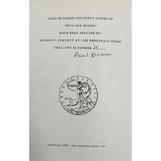 American Signed Hits & Misses Paul Brown 1935 Equestrian Polo Book For Sale - Image 3 of 13