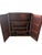 An authentic antique document and specimen cabinet featuring rich natural grain, recessed-panel doors, and an intricate,...
