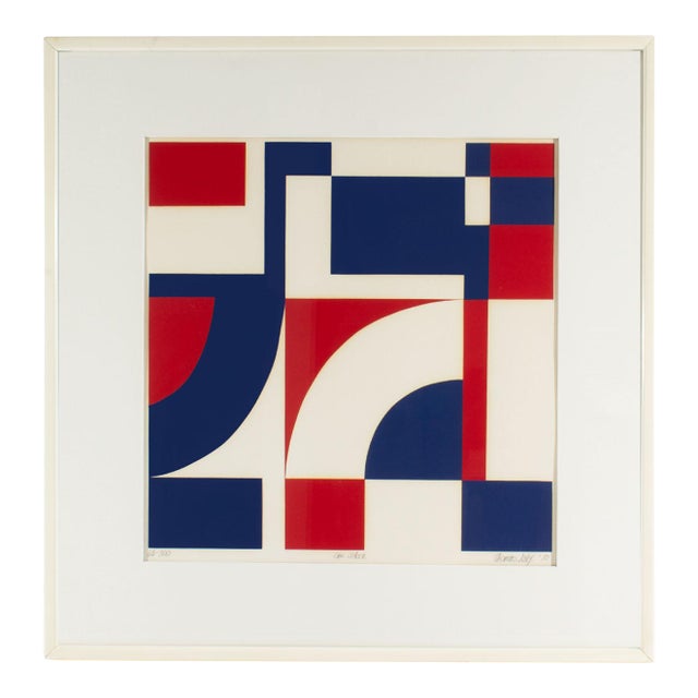 1970 “One O'Clock” Op Art Serigraph Print by Thomas Lahy For Sale