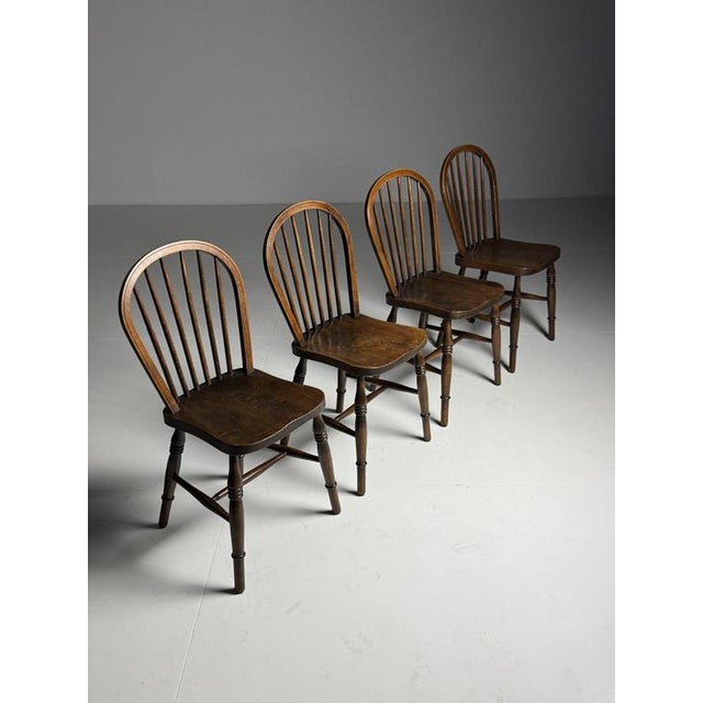 Brown Windsor Chairs, 1960s, Set of 4 For Sale - Image 8 of 18