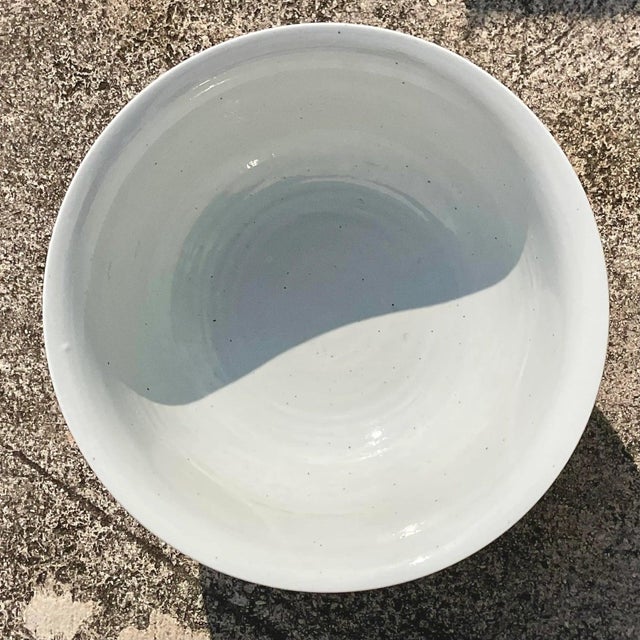 Vintage Monumental Glazed Ceramic Centerpiece Bowl For Sale - Image 9 of 13