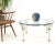 Round Glass Top Chrome Legs Solid Brass Stretchers & Feet Coffee Center Table For Sale - Image 10 of 13