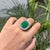 VRJewels 18.05 Ct Emerald & 2.72 Ct Diamond 14k Yellow Gold Statement Ring Size 6.5 For Sale In New York - Image 6 of 17