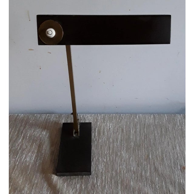 Vintage Desk Lamp With Black Rectangular Bottom Plate, 1960s, in Good conditions. Designed 1960 to 1969 European Plug (up...
