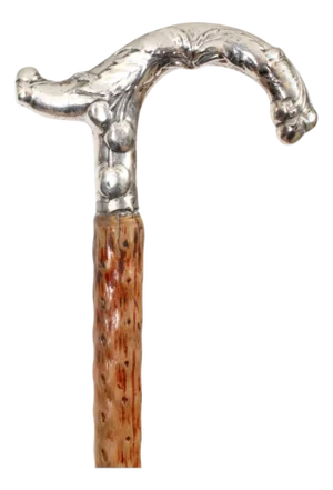 Antique Victorian Silver Plated Children's Walking Stick, 1890s