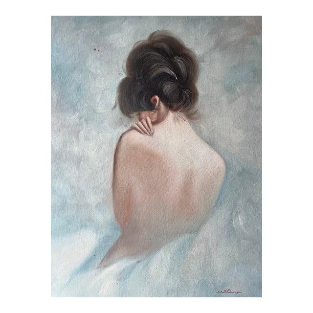 Mid-Century Figurative Oil Painting of Female Nude, Signed Williams For Sale