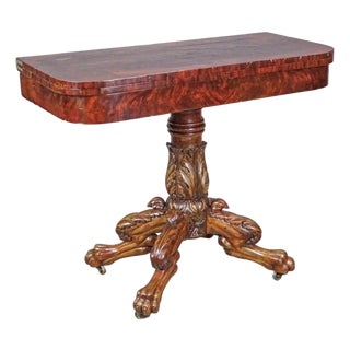 Early 19th Century Beautiful American Empire Mahogany Card or Game Table For Sale