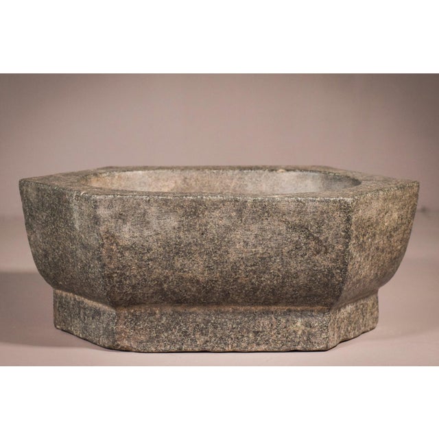 Early Antique Eastern Carved Stone Bowl For Sale - Image 4 of 15