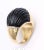 Modern Striated Black Onyx & 18kt Yellow Gold Bisected Dome Ring For Sale - Image 3 of 8