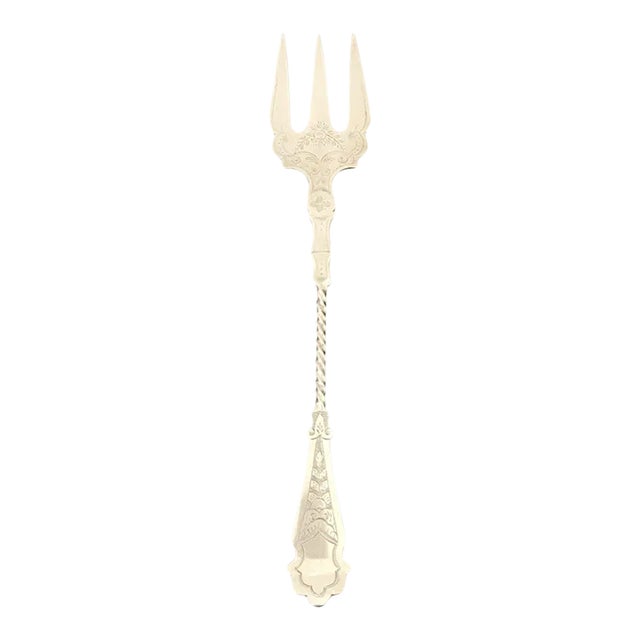 Late 19th Century Silver British Bread/Toast/Cake Fork For Sale