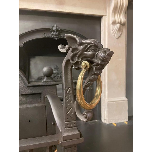 Antique English Dragon Fire Grate in Cast Iron, 1860 For Sale - Image 13 of 14